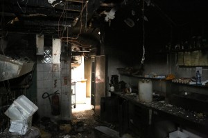 Fire at Ann McDonalds cafe in Mary street on Thursday. Photo; Mary Browne