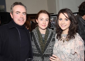 John Crowley (director), Saoirse Ronan and Niamh Devereux (Enniscorthy Echo) pictured at the Brooklyn Thank You Reception in Enniscorthy Castle. Pic: John Walsh