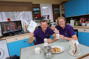 Paul and Orla Woods celebrating their award-winning garden at the Bloom Festival.