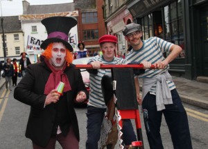 Pictured taking part in the Parade of Dancers are Maurice Molloy, Greg O'Brien and Daniel O'Leary. Pic: Christy Farrell