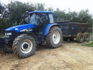 The stolen New Holland Ford Tractor T130
