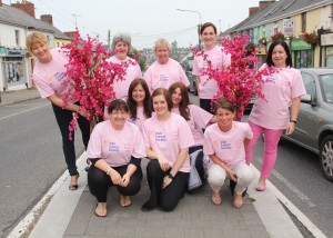 Traders in Esmonde Street, Gorey, dressed in pink to promote next Sunday's Party in Pink which will raise funds for the Irish Cancer Society - Action Breast Cancer Awareness.