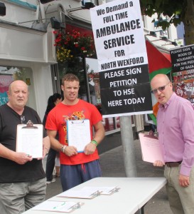 Signing the petition for a better ambulance service in the Gorey district on the Main Street. Pic: Christy Farrell.