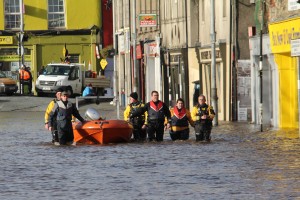 Slaney Search & Rescue rescued numerous residents from flats on Templeshannon Quay during the flooding. Pic: John Walsh