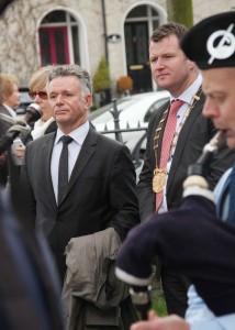French consul, Ms. Phillipe Ray and Cllr. Malcolm Byrne,Chairman  of Wexford County Council, at the Gorey Remembrance Sunday Service last Sunday.