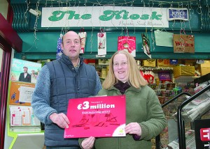 Damien Furlong and Sarah Masterson (proprietor), The Kiosk, Abbey Centre, Enniscorthy. Pic: John Walsh