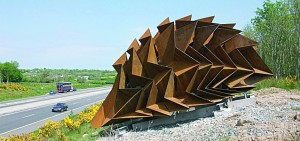 A prickly bone of contention: Cllr. Robbie Ireton is not a fan of the M11's 'Hedgehog' sculpture.