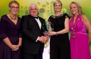 Mary Donohoe and Paula Mulroe of Askamore receiving the LAMA Award from P.J. Reilly and Cllr Mags Murray. Pic: Paul Sherwood.