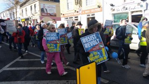 Anti-water charges protesters were out in force on Gorey's Main Street today.