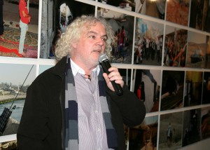 Jim Campbell speaking at the launch of his exhibition 'Divided' in Wexford Arts Centre. Pic: John Walsh