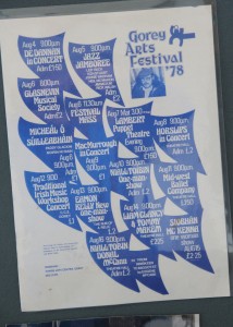 Recollection of the Arts Festival '78 which is part of the Paul Funge exhibition at Gorey Civic Centre.