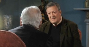 Gay Byrne was not expecting the answer he received from Stephen Fry when asked what he would say to God on the recent episode of 'The Meaning of Life'