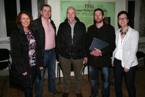 Bridget Sinnott, Padraig Sinnott, Jim Somers, Conaill Cooper and Jacqui Hynes at the launch of ‘The Irish Volunteers in Focus 1913 – 1918’ exhibition in Enniscorthy Castle. Pic: John Walsh