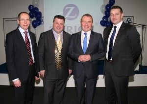 Gerry Fitzpatrick, Mayor of Wexford. Cllr. George Lawlor, Conor Brennan and Kevin McCarthy pictured at the jobs announcment at Zurich, Drinagh, Wexford. Pic: John Walsh