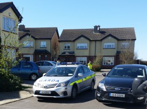 Gardaí sealed off the entrance to Village Gate, Ballycanew, today.