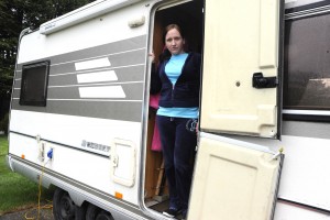 Sarah Keogh and her family spent the weekend in the camper van in Ferrybank. Pic: Jim Campbell