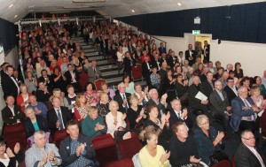 Packed auditorium in Kilmuckridge Memorial Hall for the All-Ireland Confined Drama Finals. Pic: Christy Farrell.