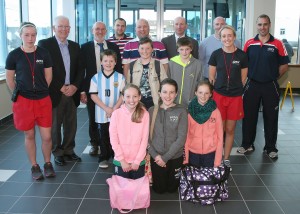 Staff, management and children pictured at the re-opening the Apex Sports, Leisure and Health Centre, New Ross. Pic: John Walsh