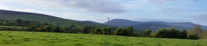 The Blackstairs Mountain range where a light aircraft crashed this afternoon.