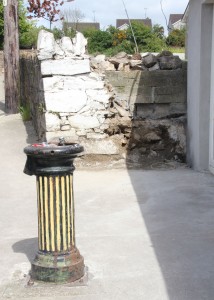A period fountain is all that remains on Gorey's Grattan Street after a stone seat was recently removed. Pic: Christy Farrell.