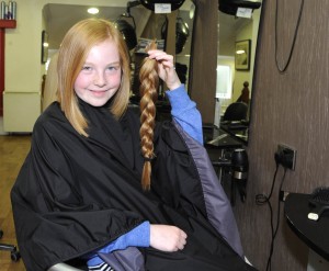 10 year old Amy Deverux pictured after having her hair cut in aid of Repunzal at Anna Furlong Hairdressing in New Ross. Pic: Jim Campbell