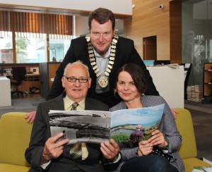 Pictured at the launch of 'A View of Courtown' at the Gorey Library are Declan Dunbar, Cllr Malcolm Byrne and Laura Ni Fhlaibhin. Pic: Christy Farrell