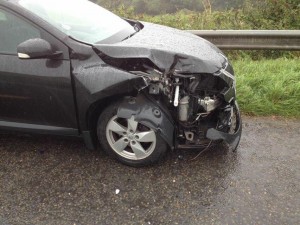 The Glowski’s car was extensively damaged in the accident