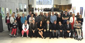 Exhibitors pictured with Cllr Tony Dempsey (Chairman, Wexford County Council), Deidre Southey (Curator), Brian Hand (Wexford Campus, Carlow IT), John Carley (Director of Services, Wexford County Council), Philip Knight (Assistant Staff Officer) at the official opening of the art exhibition 'Preponderance of Colour' in the Wexford County Council Buildings. Pic: Jim Campbell