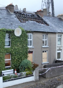 House in Friary Place, Enniscorthy which was destroyed by fire early on Tuesday morning. Pic: John Walsh
