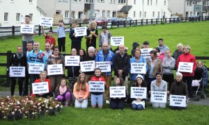 Group pictured during the vigil in Bridgetown. Pic: Jim Campbell