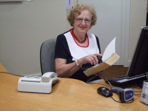 Lucy Wall Murphy on her final day at Bunclody Library.