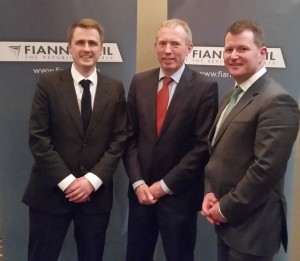 Cllr James Browne and Cllr Malcolm Byrne with Timmy Dooley, T.D., at tonight's Fianna Fail Selection Convention held in Enniscorthy.