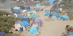 A view of the migrant camp known as the Jungle in Calais, France.