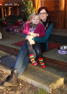 Ciara Mahoney and her daughter Kila sit on the porch of their home in Donaghmore which is totally unsuitable to Kila's needs. Pic: Christy Farrell
