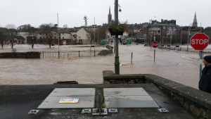 It was virtually impossible to get from one side of the river to the other in Enniscorthy this morning.