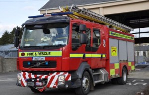 Enniscorthy fire service were praised for their quick reaction to the blaze which took place during the worst of the flooding.