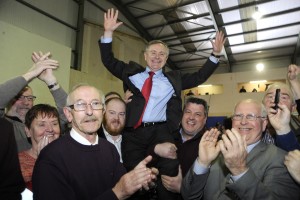Brendan Howlin elected on the 10th Count. Pic: Jim Campbell