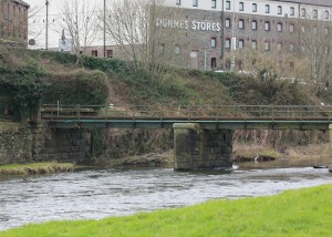 The area where the man, pursued by Gardaí, entered the Slaney near the Railway Bridge. Pic: John Walsh