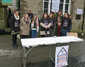 Group pictured at the Wexford Housing Action Group Homeless Awareness Day in The Bull Ring, Wexford. Pic: John Walsh