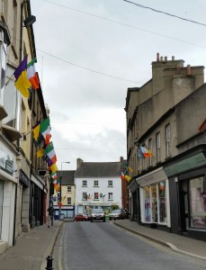 Flags are out on Castle Street as Enniscorthy prepares for Monday's 1916 commemoration events.
