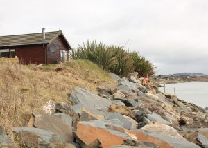 Rock armour defence is in place to protect homes along the coast at Ardamine, Gorey.