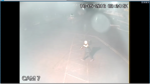 A man can be seen removing an engine on the CCTV footage.