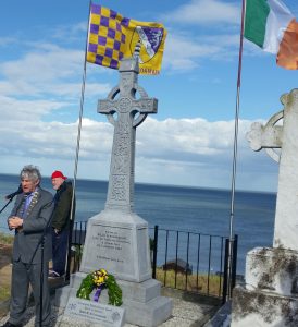 Cllr Tony Dempsey speaking at the Sean Etchingham 1916 commemoration held in Ardamine Cemetery.