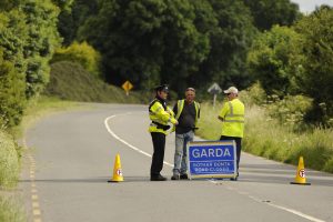 Road closed on the Ballycanew Wexford road due to a two vehicle accident in which a young man was fatally injured. Pic: Jim Campbell