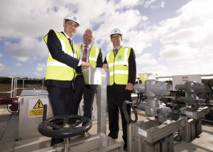 Pictured is Minister Paul Kehoe, Cllr Pip Breen, Cathaoirleach of Gorey Council and Paul Fallon of Irish Water showcasing the €7.2 million upgraded wastewater treatment plant serving all of Gorey and Courtown in Co. Wexford. This marks a critical investment by Irish Water in essential wastewater infrastructure in Co. Wexford. This project extended the capacity of the existing plant from 12,000 to 35,000 PE (population equivalent) meaning future growth and economic development can be accommodated.