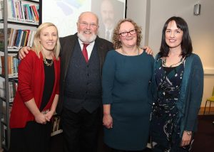 Senator David Norris pictured library staff, Eileen Morrissey (Co. Librarian), Sinead O'Gorman and Nicola McGrath at a talk given by David Norris at Wexford Library. Pic: John Walsh